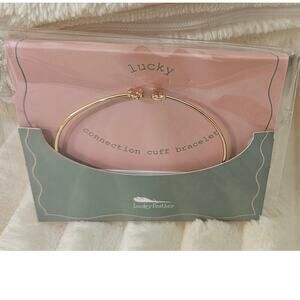 Lucky Feather Dainty Cuff Bracelet 14K New